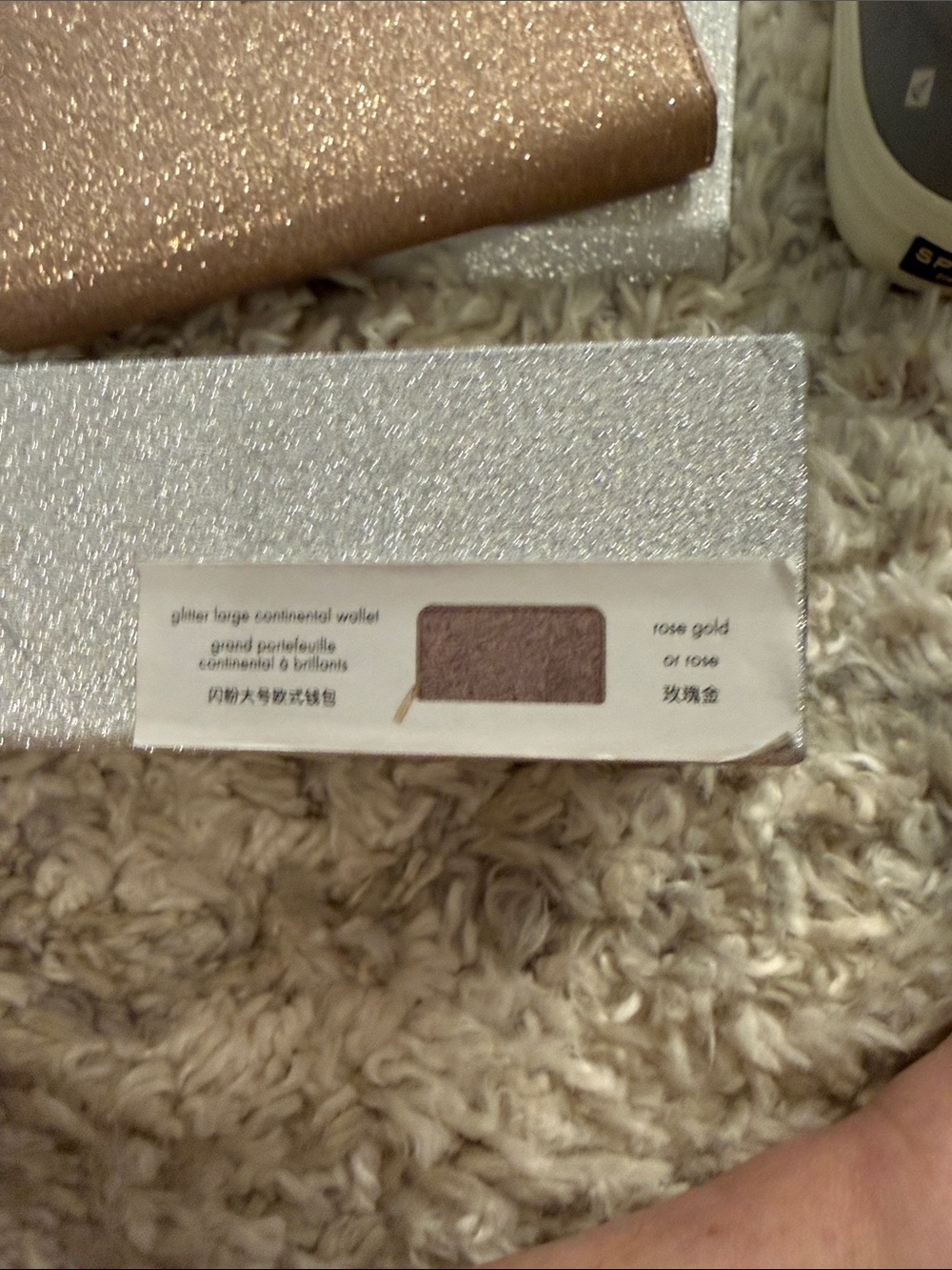 kate spade Rose Gold Glitter Zip Wallet - Picture 2 of 3